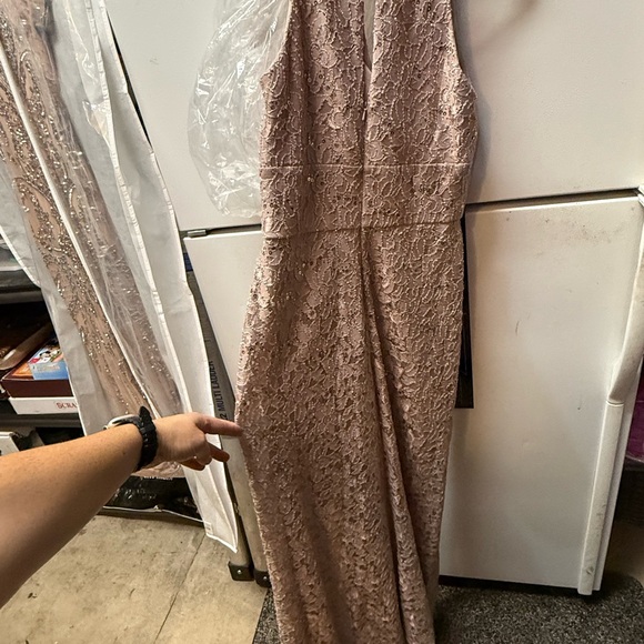 Oleg Cassini Sequin Lace Dress in Blush - Picture 2 of 3